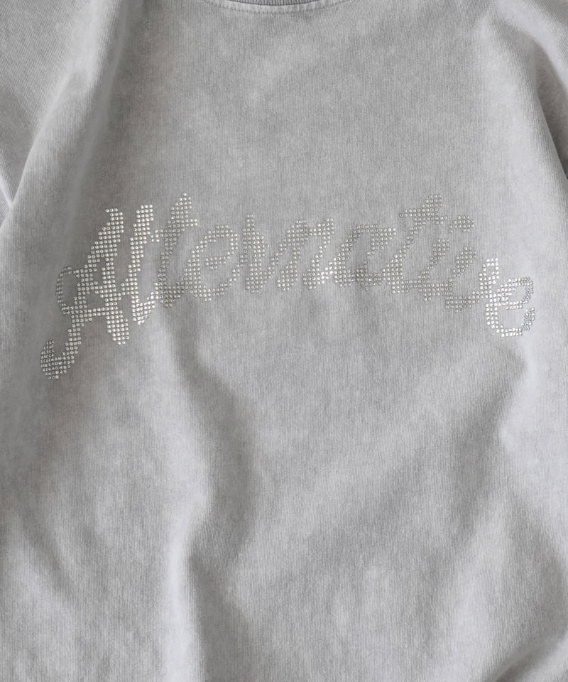 ALTANATIVE FADED S/S T-SHIRT RHINESTONE "GRAY"