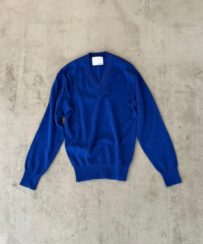 V NECK SWEATER "BLUE"