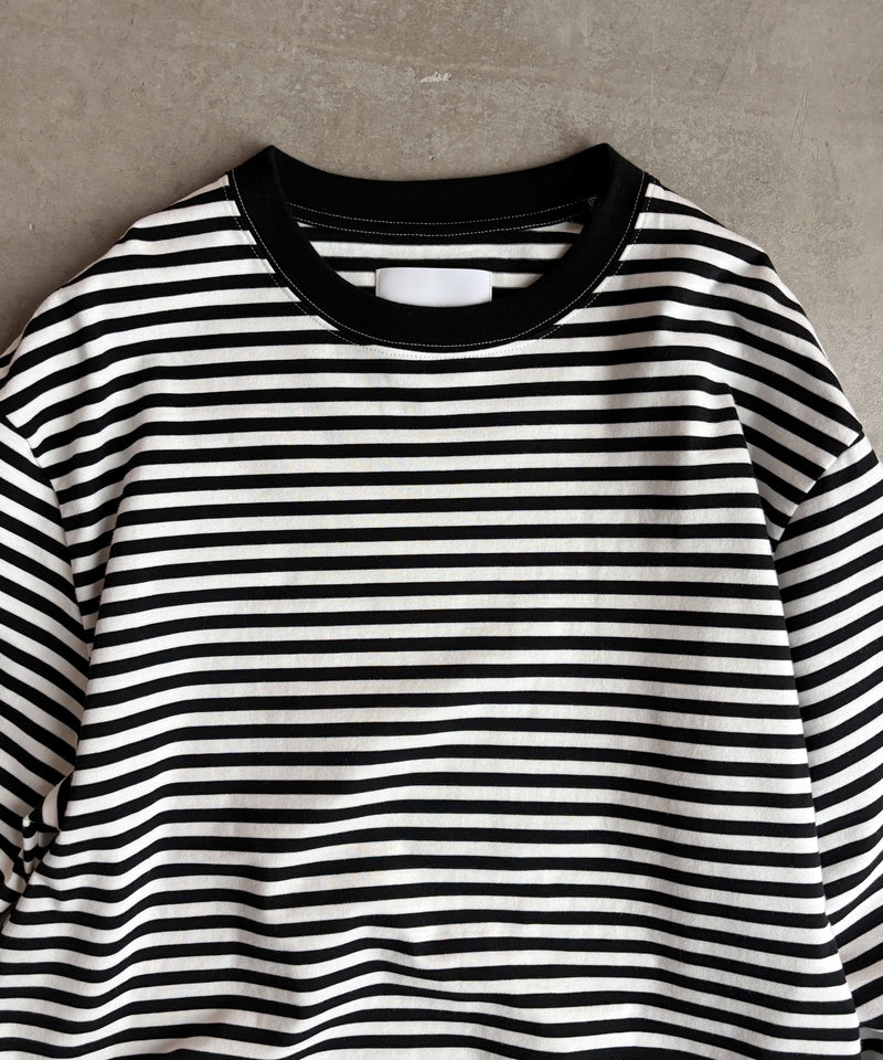 LONG SLEEVE BORDER T-SHIRT "BLACK"