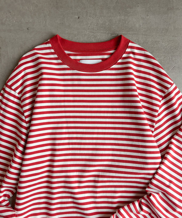 LONG SLEEVE BORDER T-SHIRT "RED"