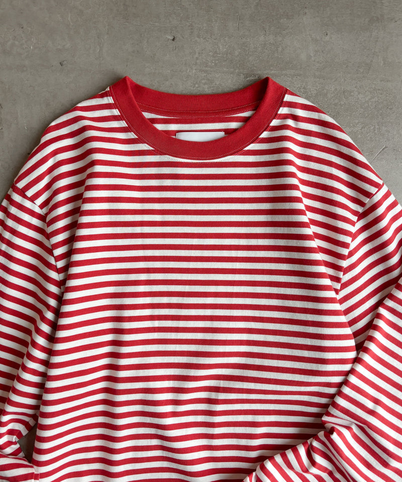 LONG SLEEVE BORDER T-SHIRT "RED"
