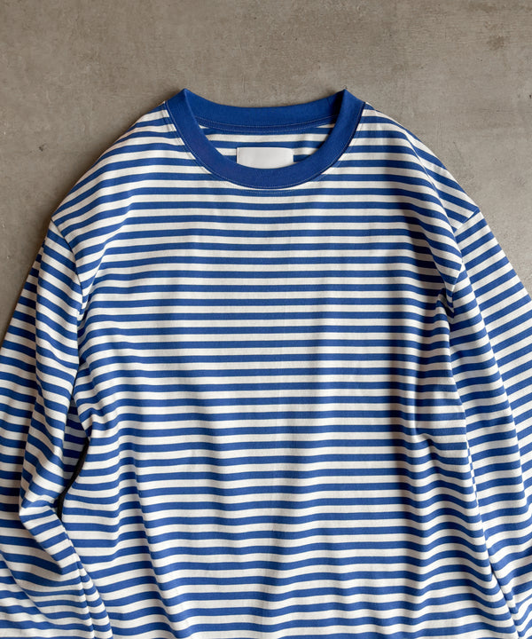 LONG SLEEVE BORDER T-SHIRT "BLUE"