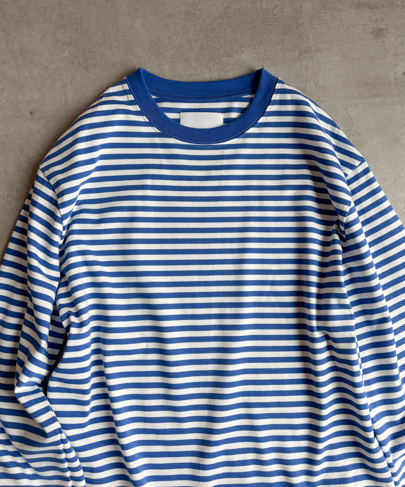 LONG SLEEVE BORDER T-SHIRT "BLUE"