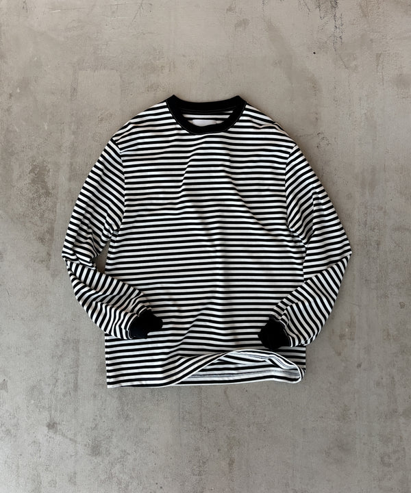 LONG SLEEVE BORDER T-SHIRT "BLACK"
