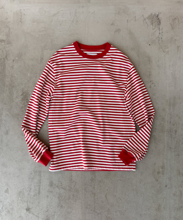 LONG SLEEVE BORDER T-SHIRT "RED"
