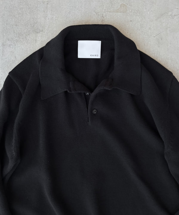 KNIT POLO SHIRT "BLACK"