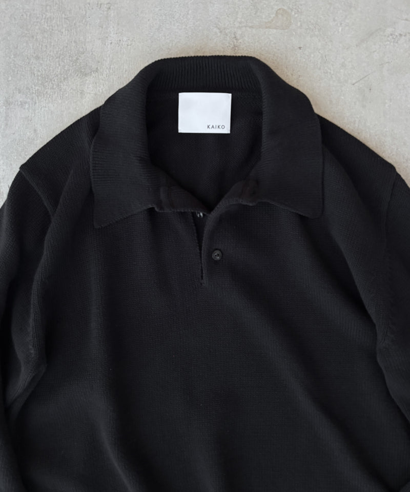 KNIT POLO SHIRT "BLACK"