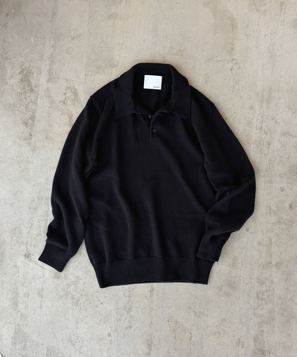 KNIT POLO SHIRT "BLACK"