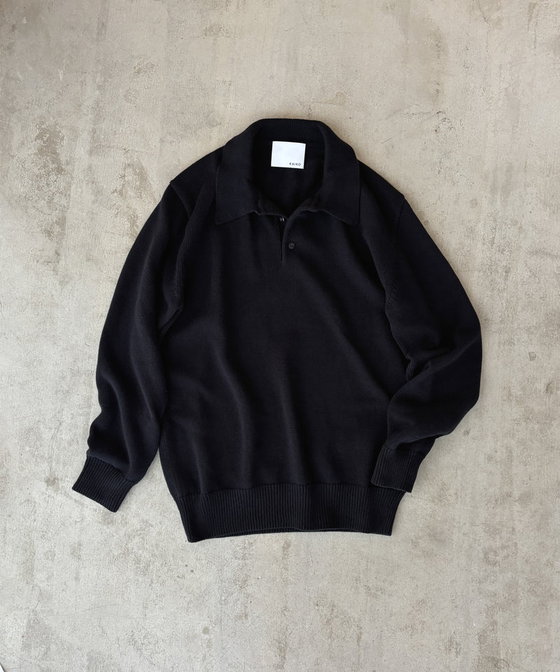 KNIT POLO SHIRT "BLACK"