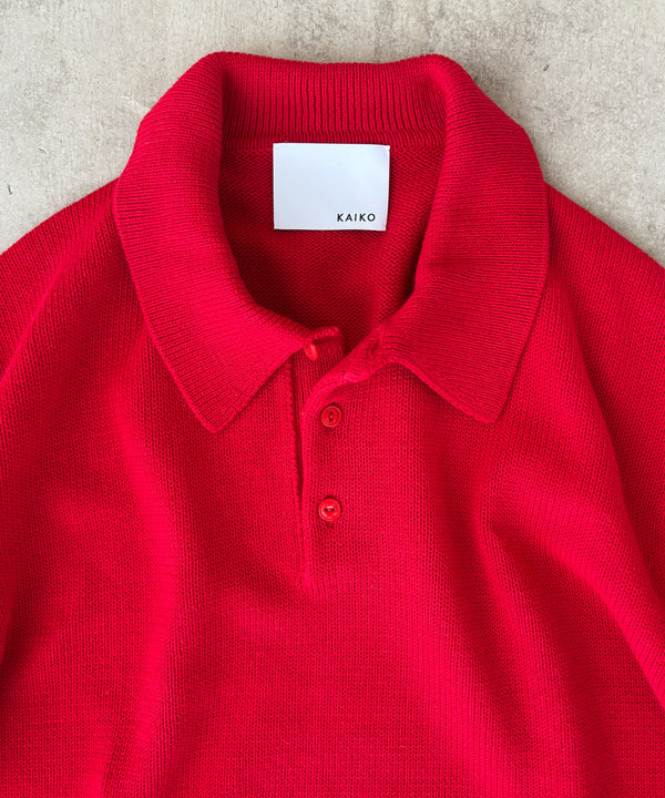 KNIT POLO SHIRT "RED"