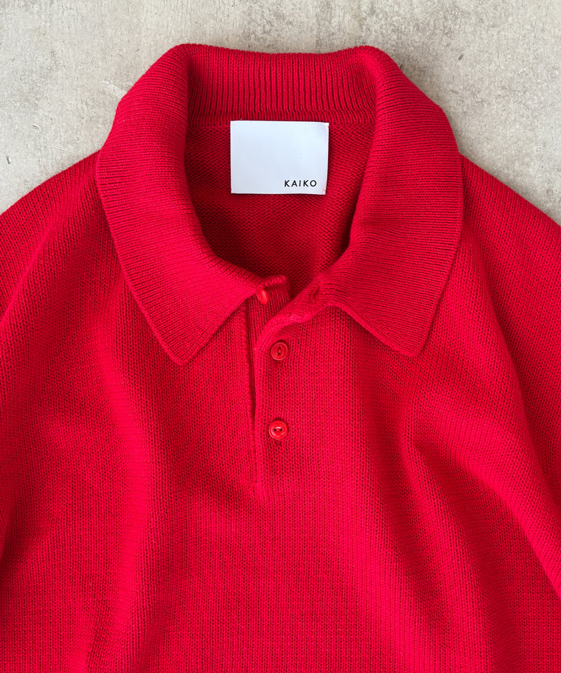 KNIT POLO SHIRT "RED"