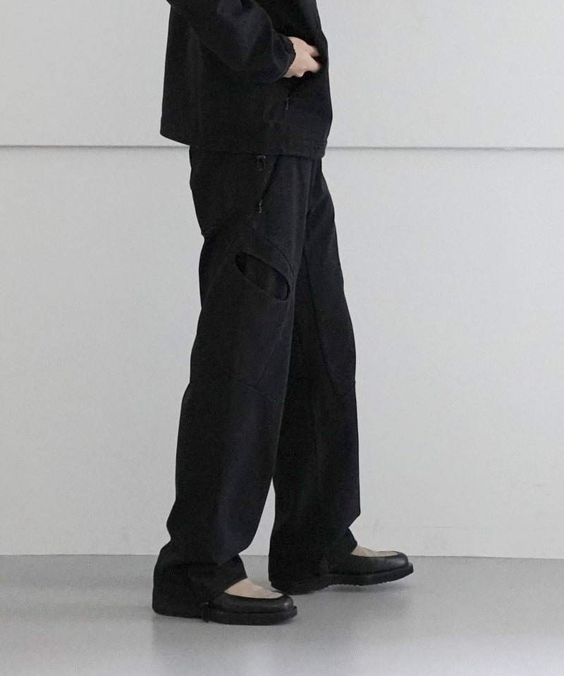 KAIKO wide slacks black 2 - スラックス