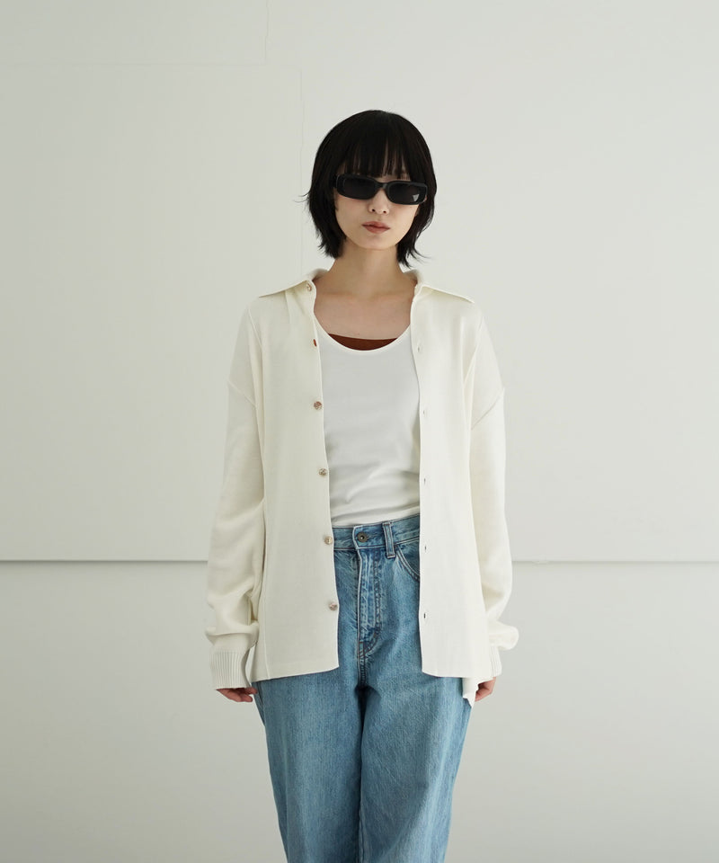 BOX KNIT SHIRT "OFF WHITE"