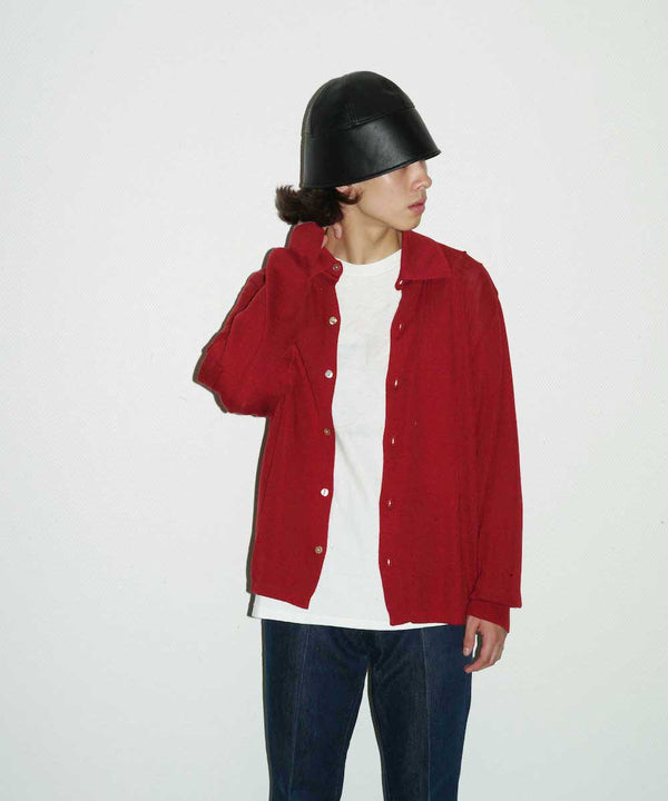 「OUT STOCK」 BOX KNIT SHIRT "D.RED"