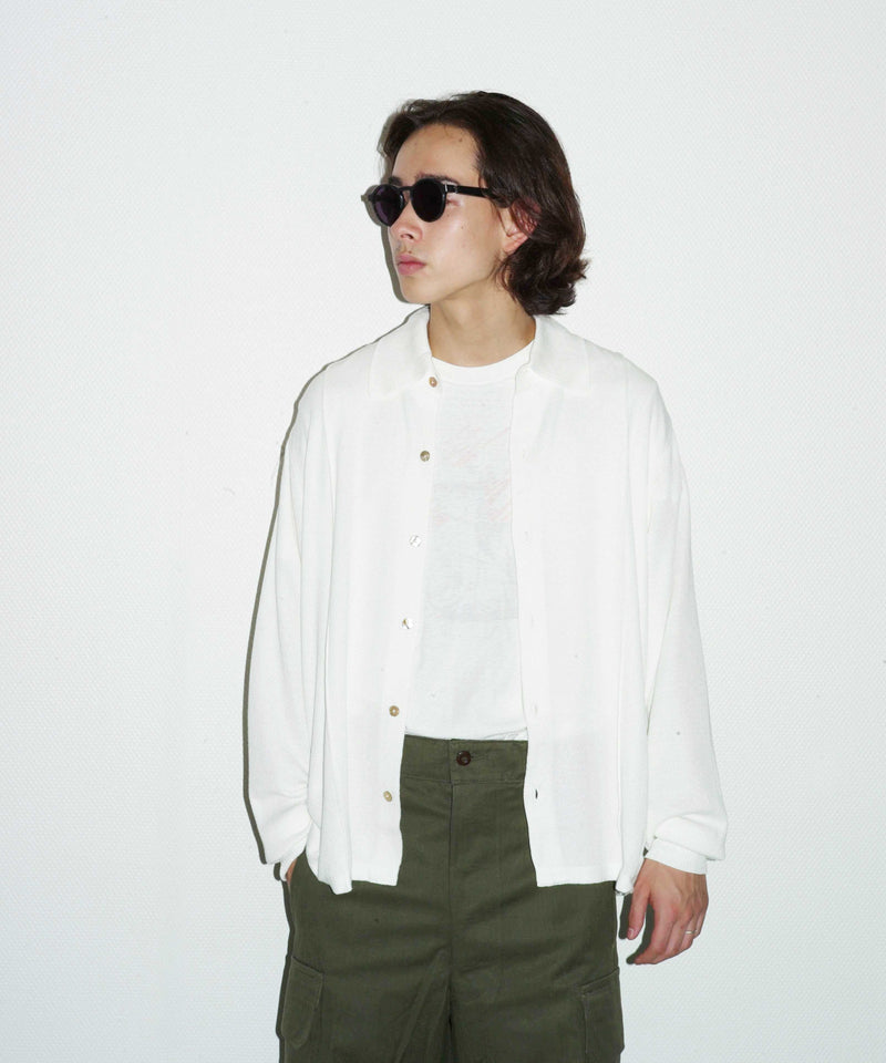 カイコー KAIKO ニットシャツ BOX KNIT SHIRT オフホワイト-