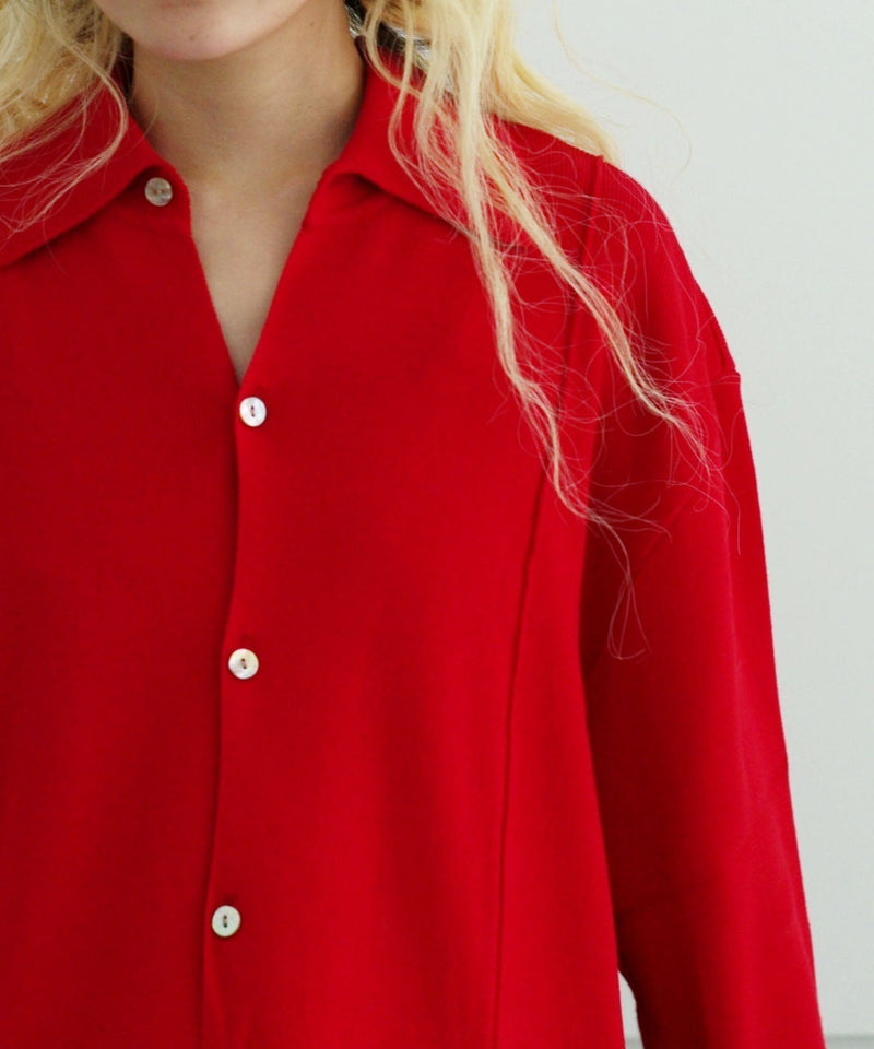 BOX KNIT SHIRT "OFF WHITE"